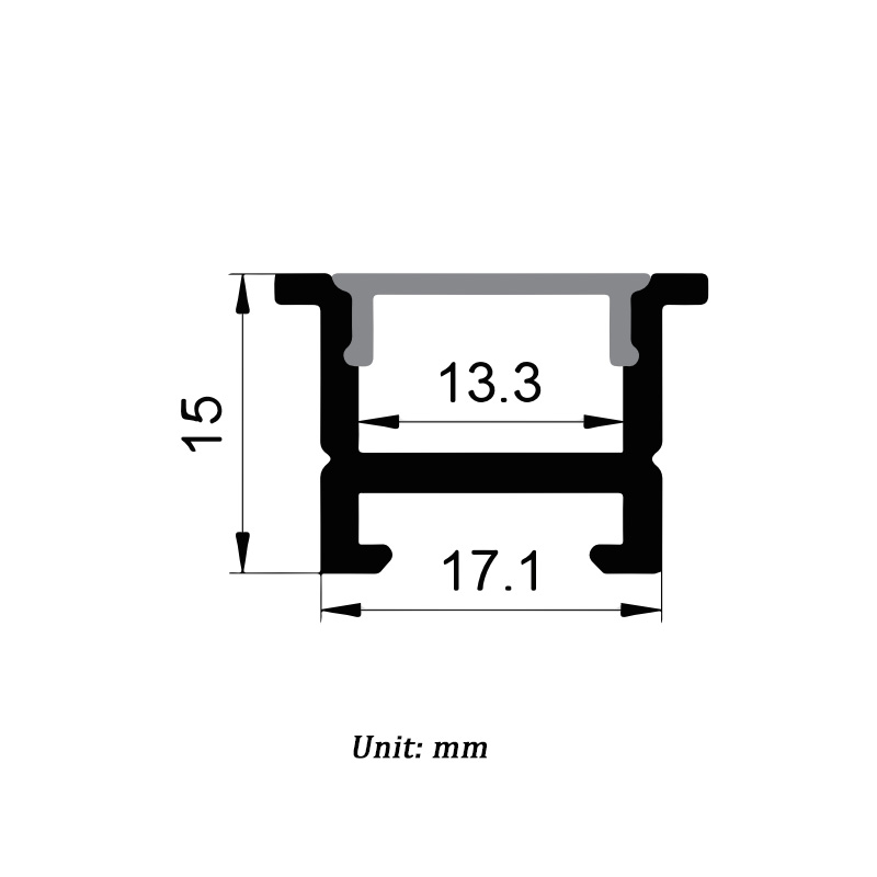Aluminum LED Diffuser Strip With Flange For 12mm Tape Lights Aluminum LED Diffuser Strip With Flange For 12mm Tape Lights